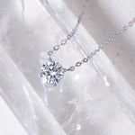 Four Prong Basket Solitaire Lab Grown Diamond Necklace TW. 0.5ct ESN144