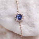 Classic Solitaire Halo Lab Grown Gemstone Bracelet FDB2129