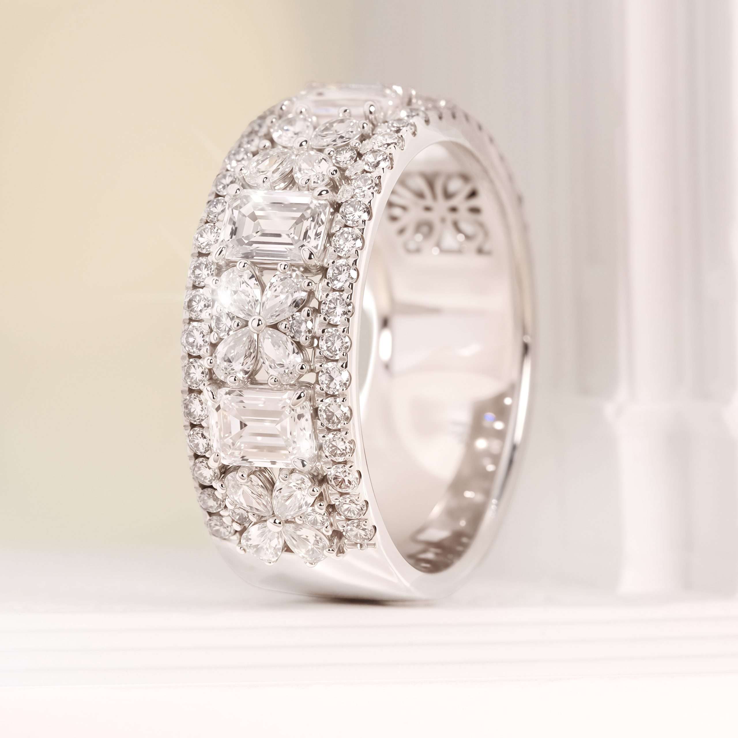 Butterfly & Emerald Multi Shape Band Ring ZKZ267