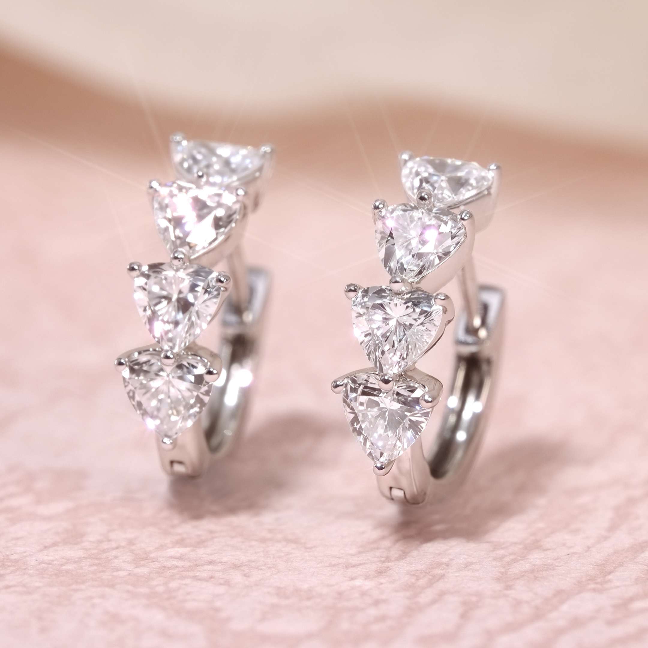 Heart Shape Eternity Huggie Earrings ZKZ-262
