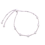 Six Diamond Bezel Bolo Bracelet BC183