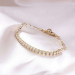 Lab Grown Diamond Paper Clip Tennis Bracelet (2.5mm) BC-341(2.5)