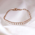 Lab Grown Diamond Paper Clip Tennis Bracelet (3mm) Bracelet BC-341(3.0)
