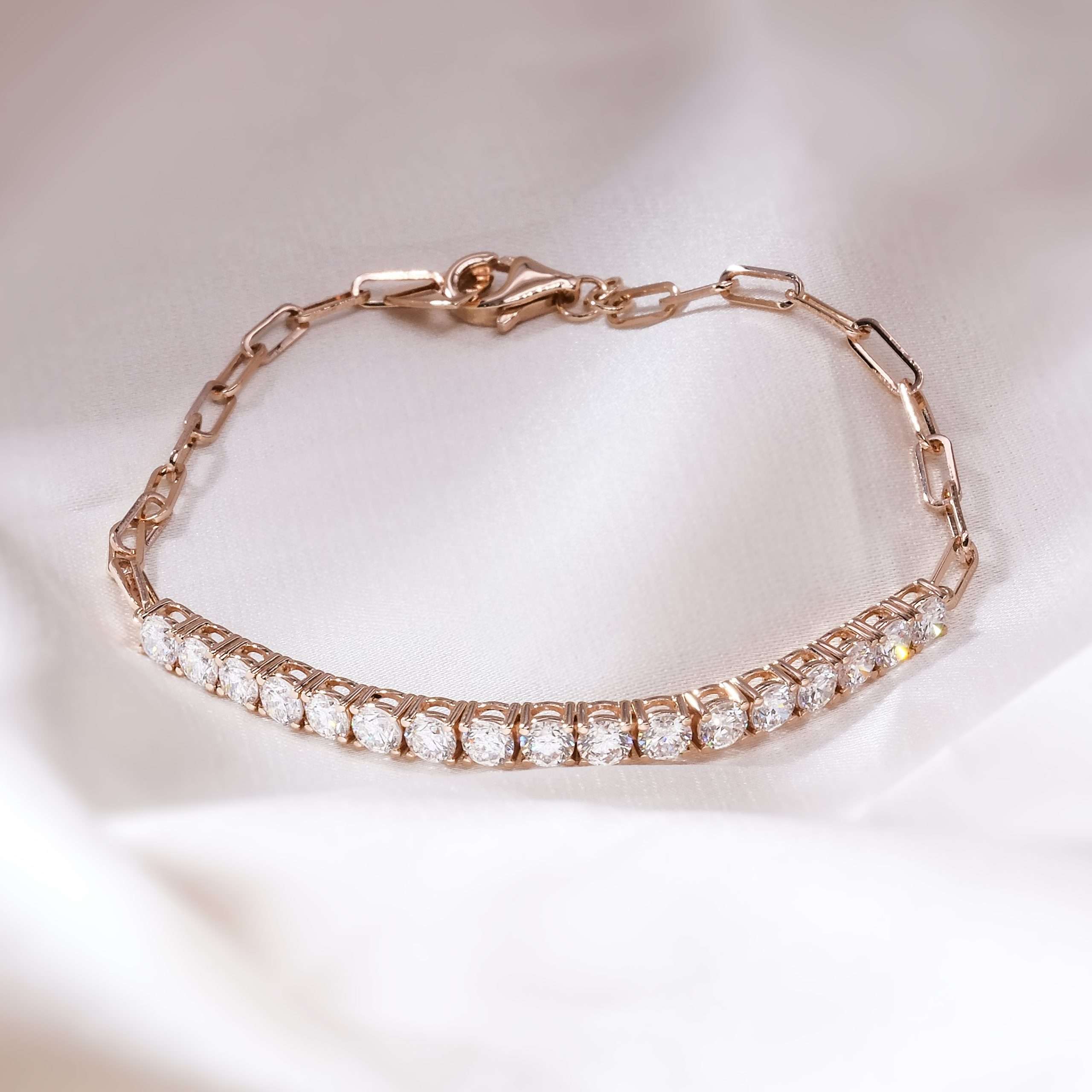 Lab Grown Diamond Paper Clip Tennis Bracelet (3mm) Bracelet BC-341(3.0)