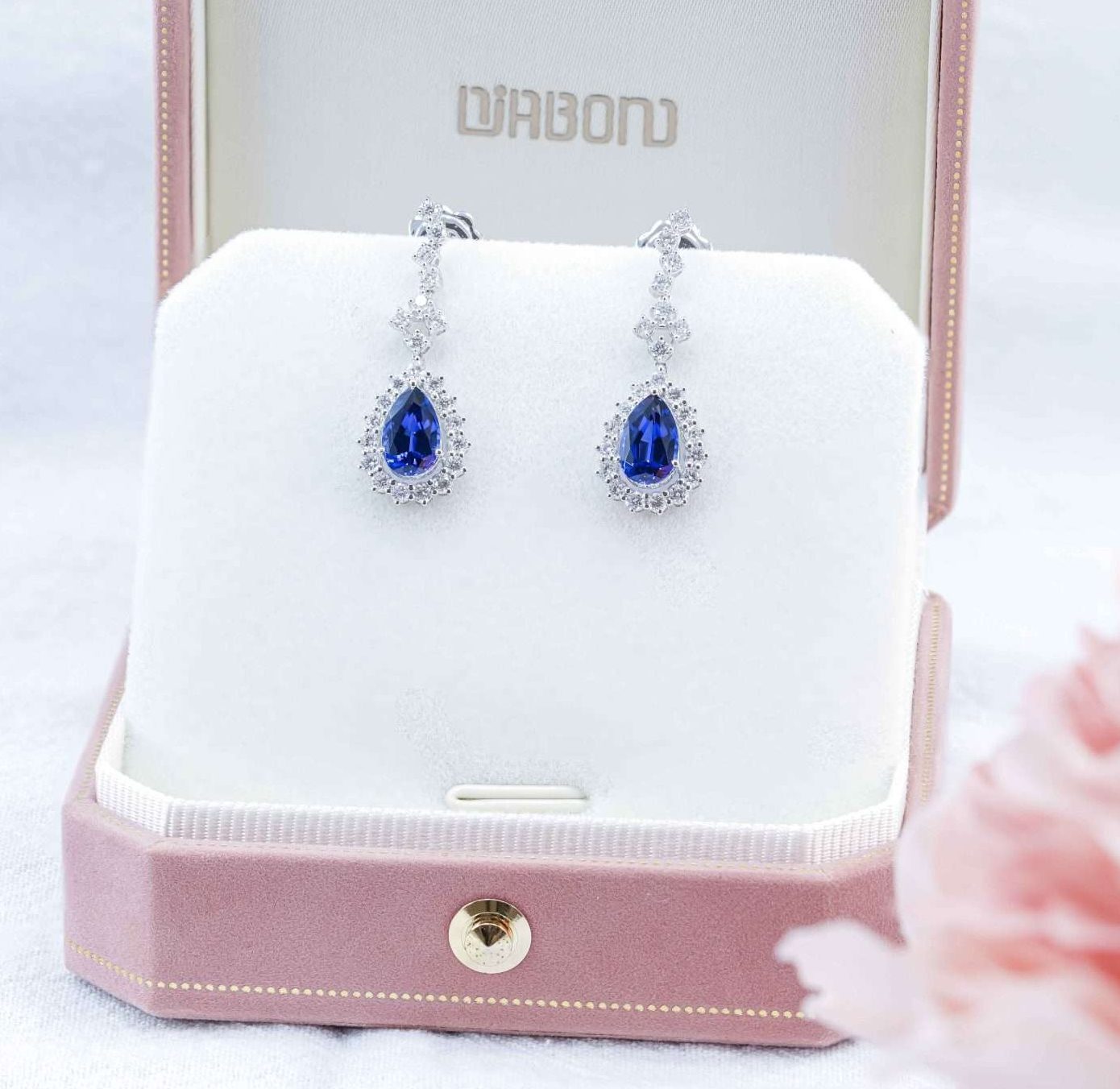 Pear Shaped Lab Grown Gemstone Drop Earrings CM-006-1-E (Pre Order)