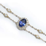 Double Bezel Strand Oval Shaped Lab Grown Gemstone Bracelet FDB2128