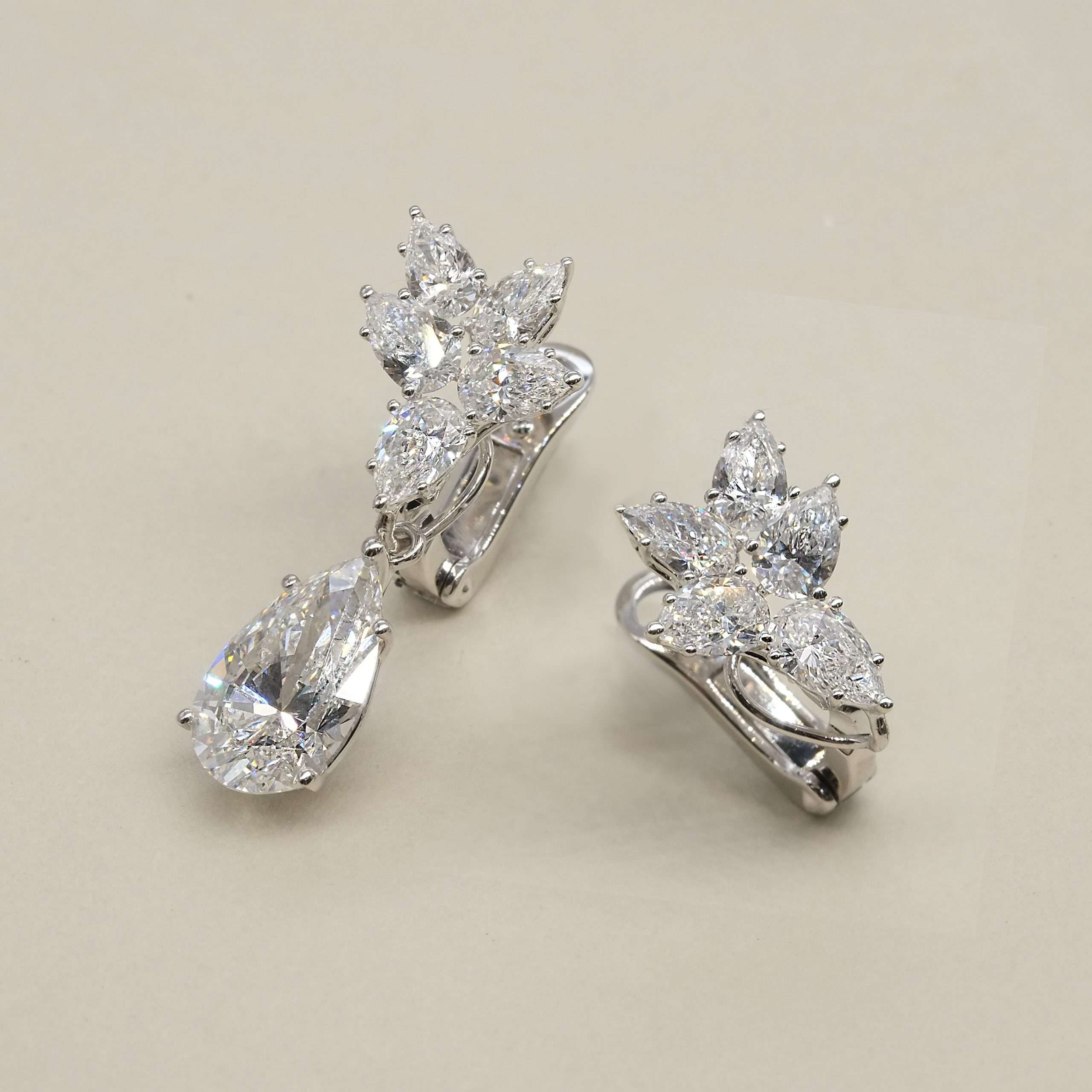 Two Way Pear Cluster Earrings FDE2153 (Pre-Order)