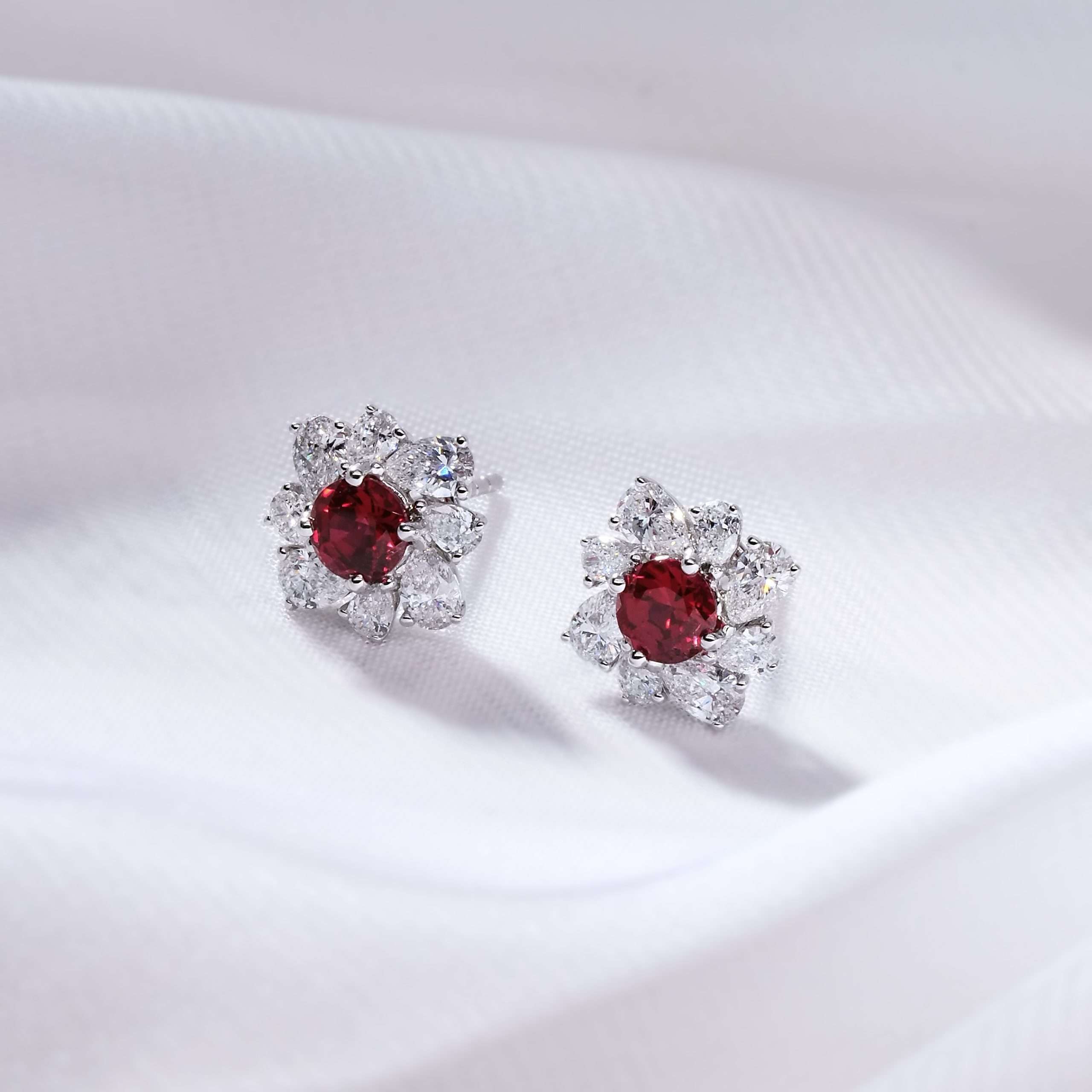 Sunflower Lab Grown Diamond & Gemstone Stud Earrings FDE2176