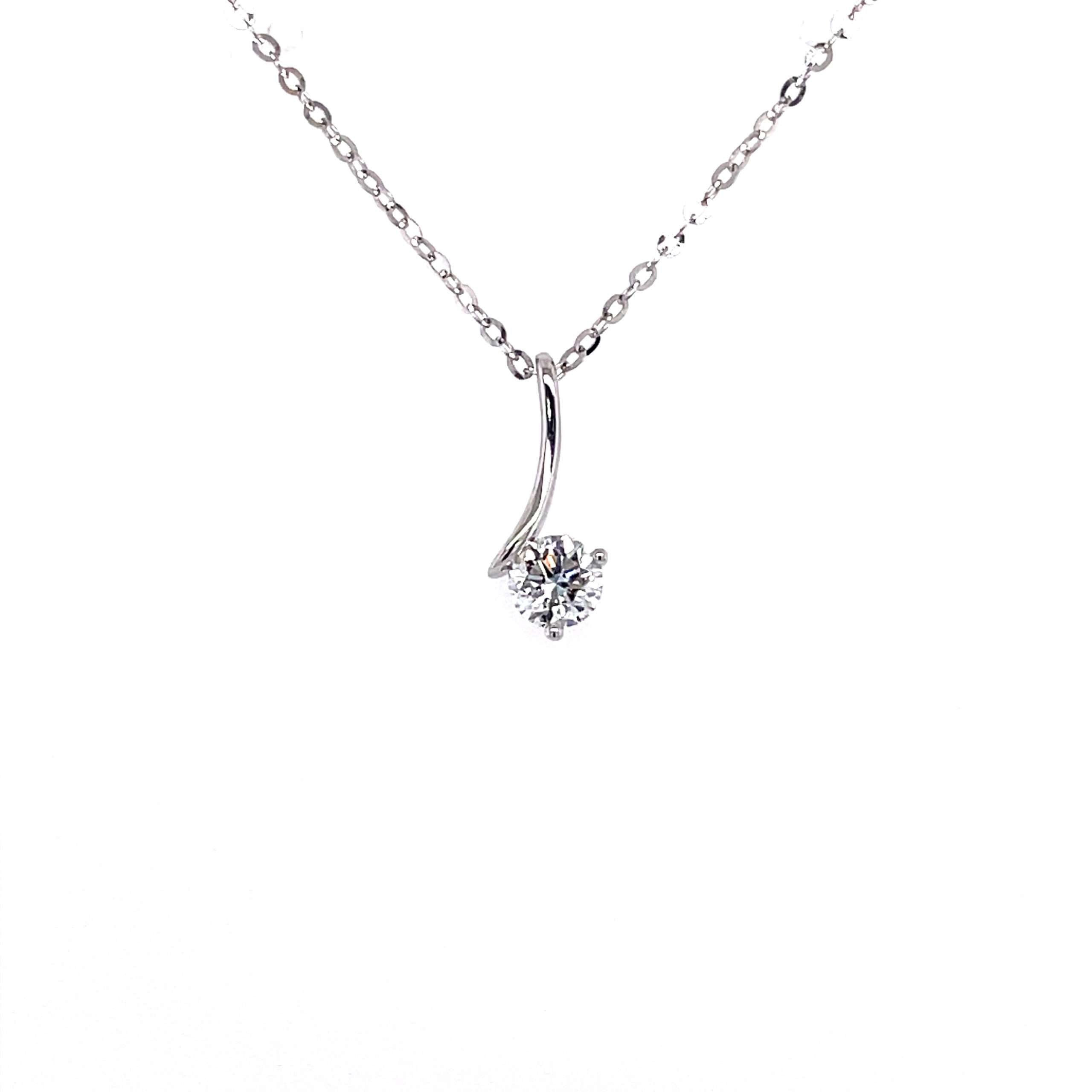Assymetric Solitaire Pendant Necklace FDN2114