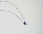 Beaded Bezel Set Pear Shaped Lab Grown Gemstone Necklace FDN2142