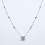 1ct Round Lab Grown Diamond Solitaire Necklace with Bezel Set Chain FDN2169