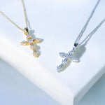 Antique Cross Lab Grown Diamond Pendant Necklace FDP2234