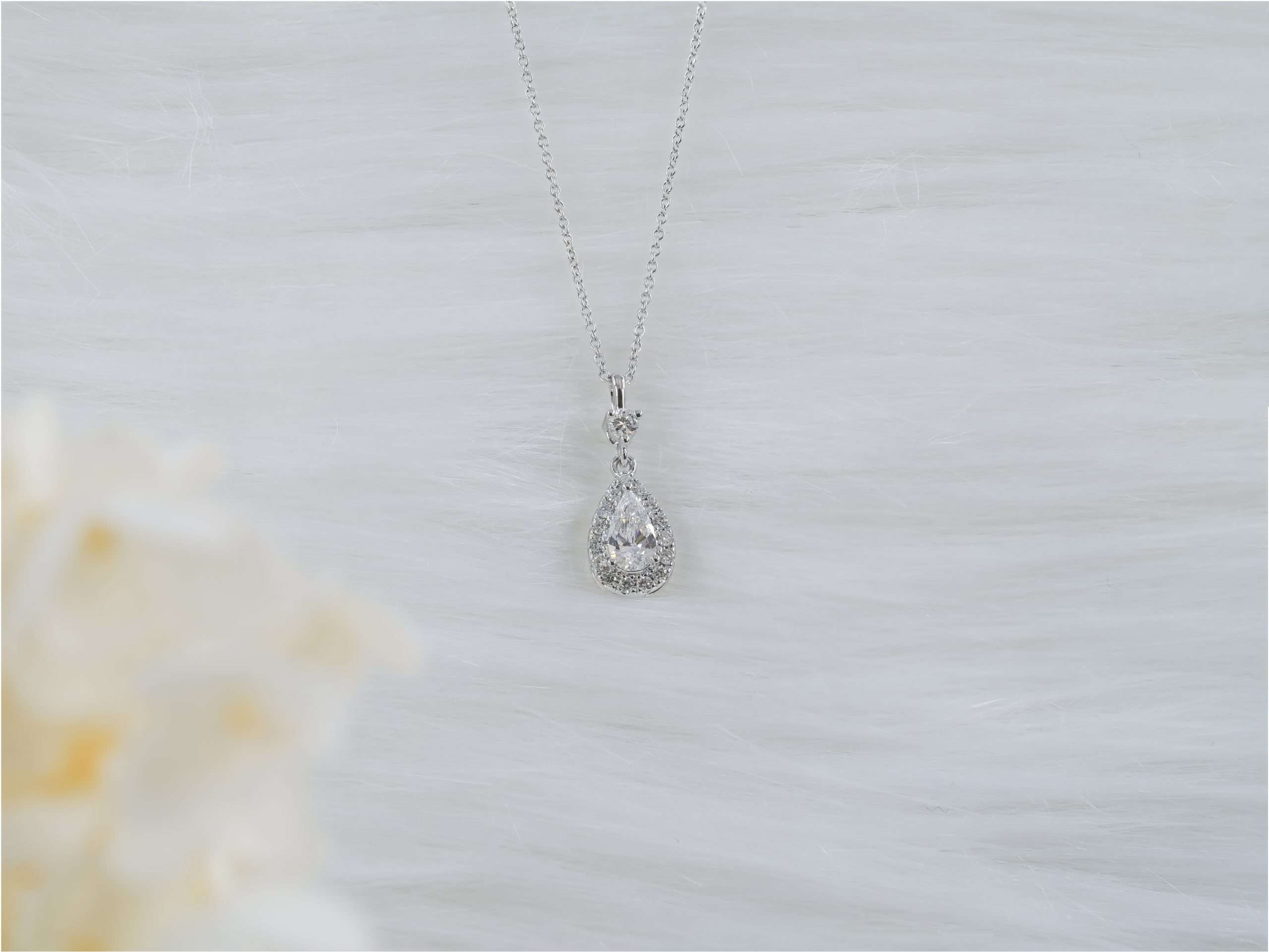 Pear Shaped Lab Grown Diamond Dangle Pendant Necklace FDP2236