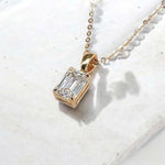 1ct Emerald Cut Solitaire Pendant Necklace FDP2238
