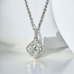 1ct Cushion Cut Halo Pendant Necklace FDP2240 (Pre Order)