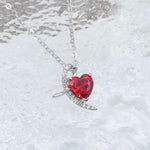Heart Cut Lab Grown Gemstone Pendant Necklace FDP2246 (Pre Order)