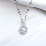 Lab Grown Diamond Accent Ribbon Pendant Necklace FDP2252