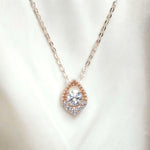 Dewdrop Round Solitaire Pendant Necklace FDP2258