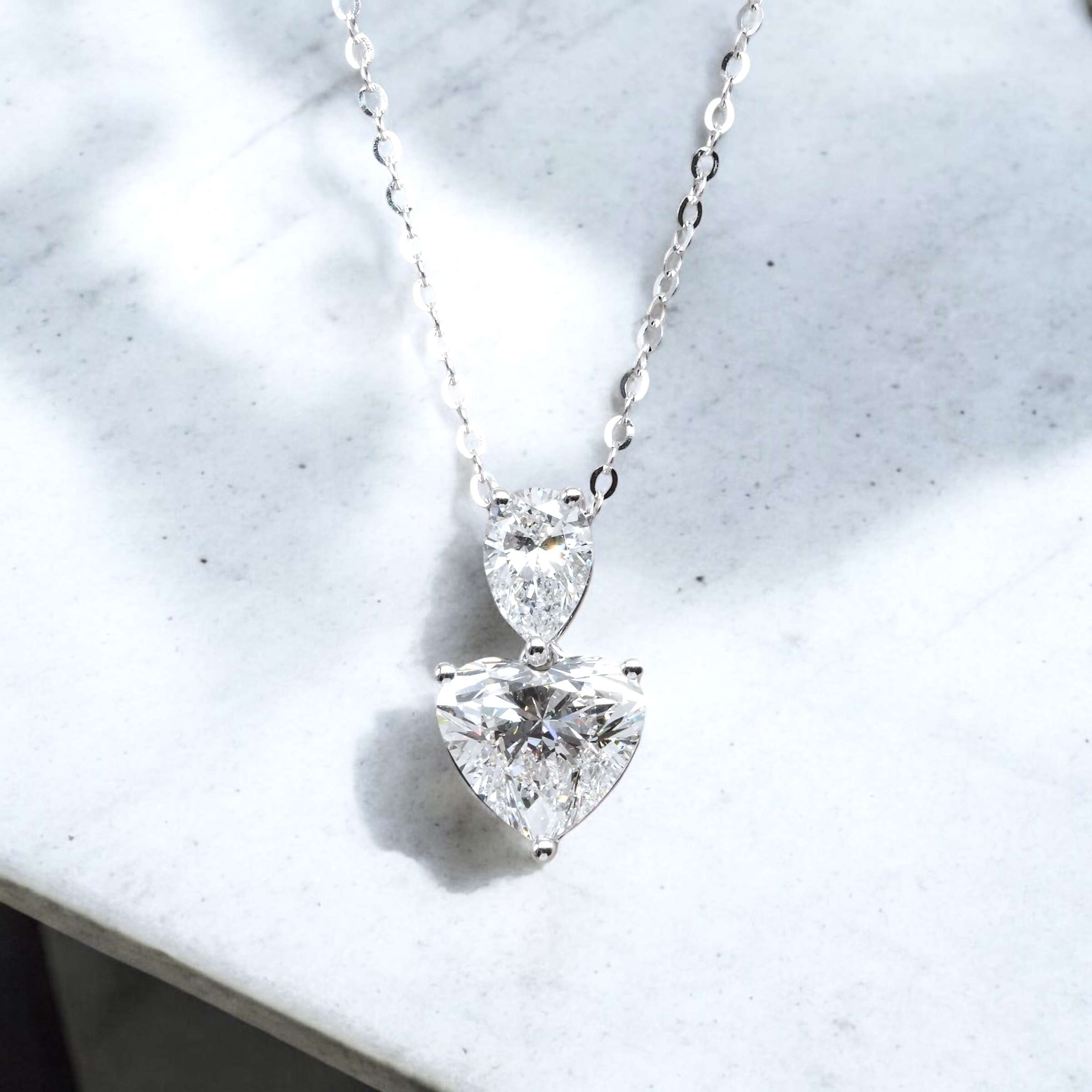 Pear & Heart Lab Grown Diamond Pendant Necklace FDP2263
