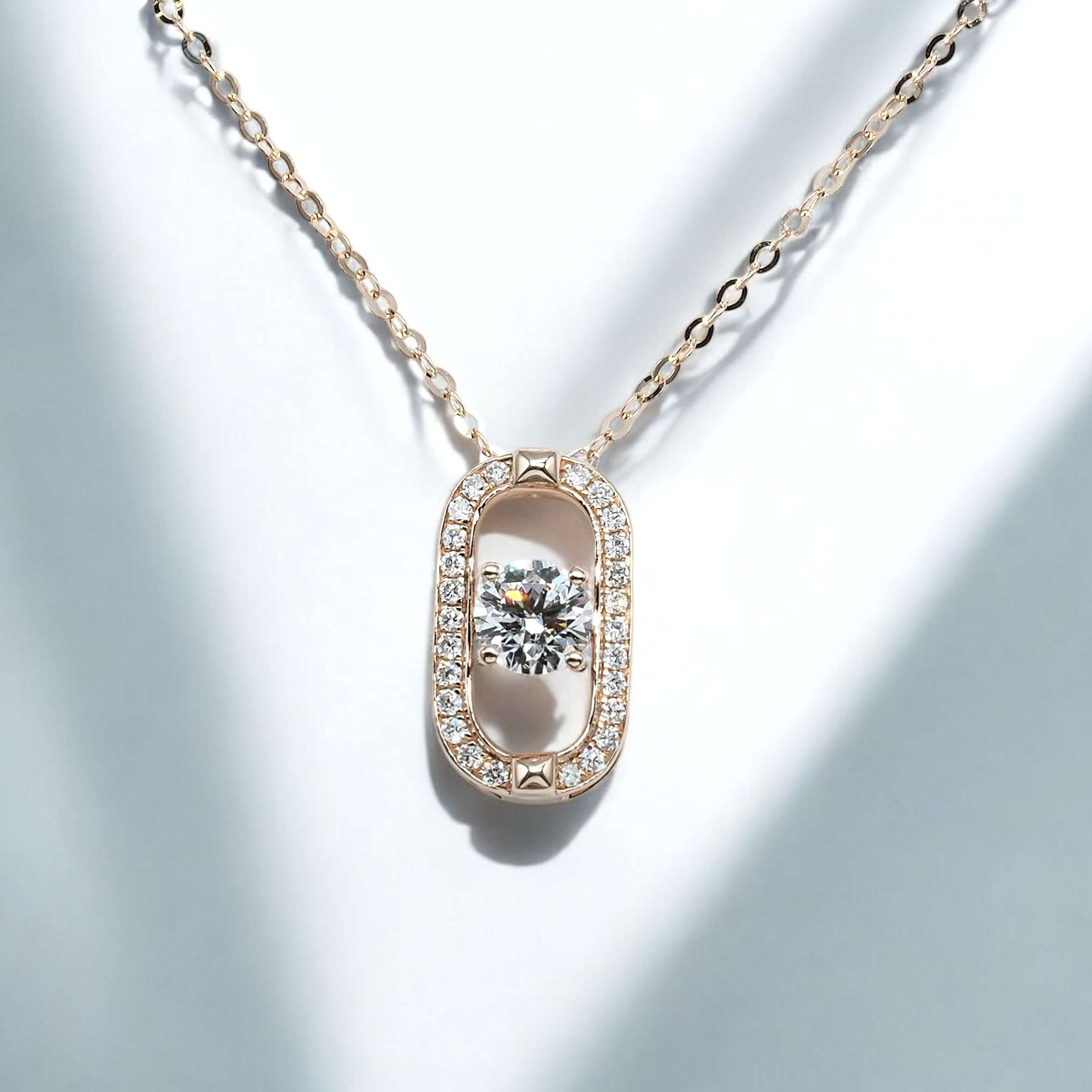 Floating Round Solitaire Necklace FDP2269 (Pre-order)