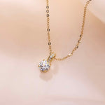 Under Halo Pavé Solitaire Pendant Necklace FDP2271