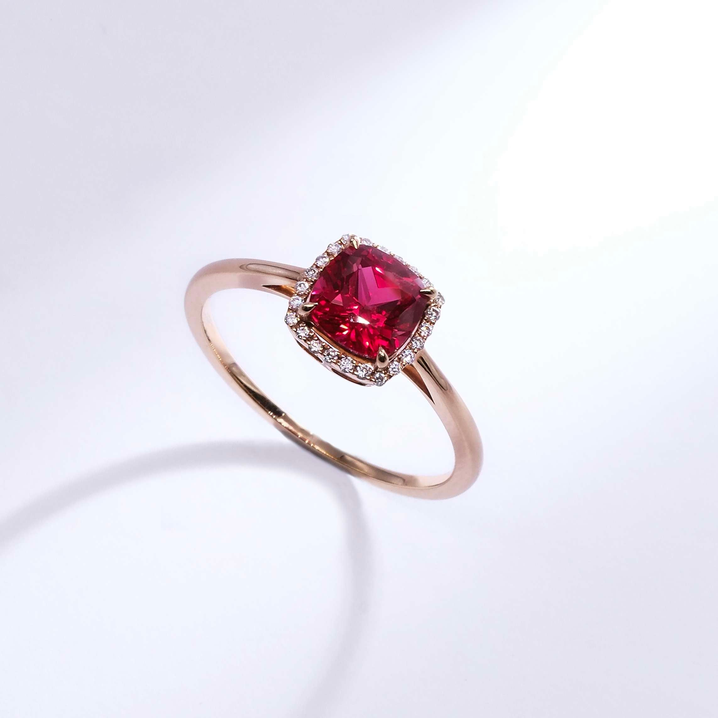 Lab Grown 1.30ct Cushion Ruby Ring IGI 517286329 wt FDR2306