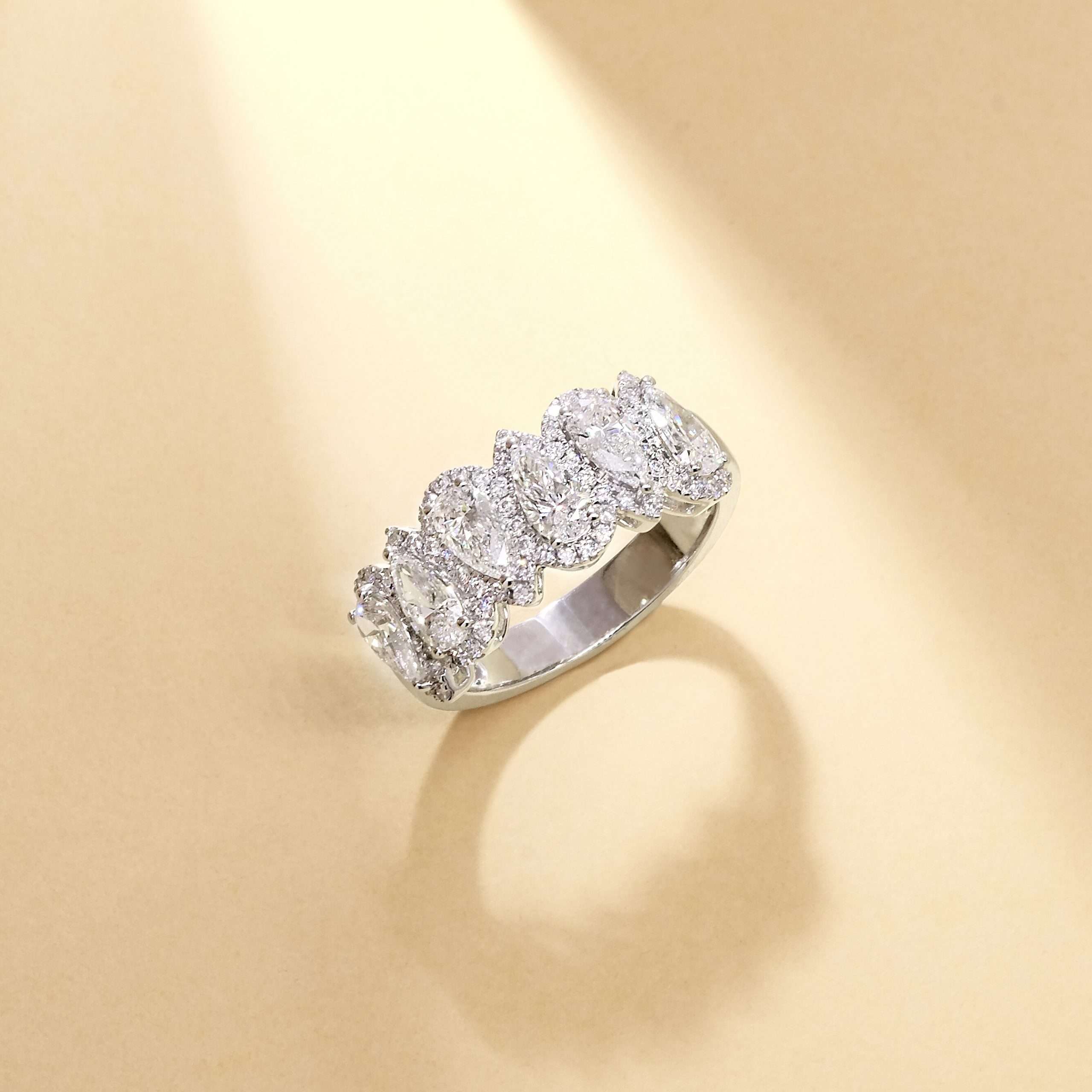 Six Pear Halo Anniversary Ring FDR2620