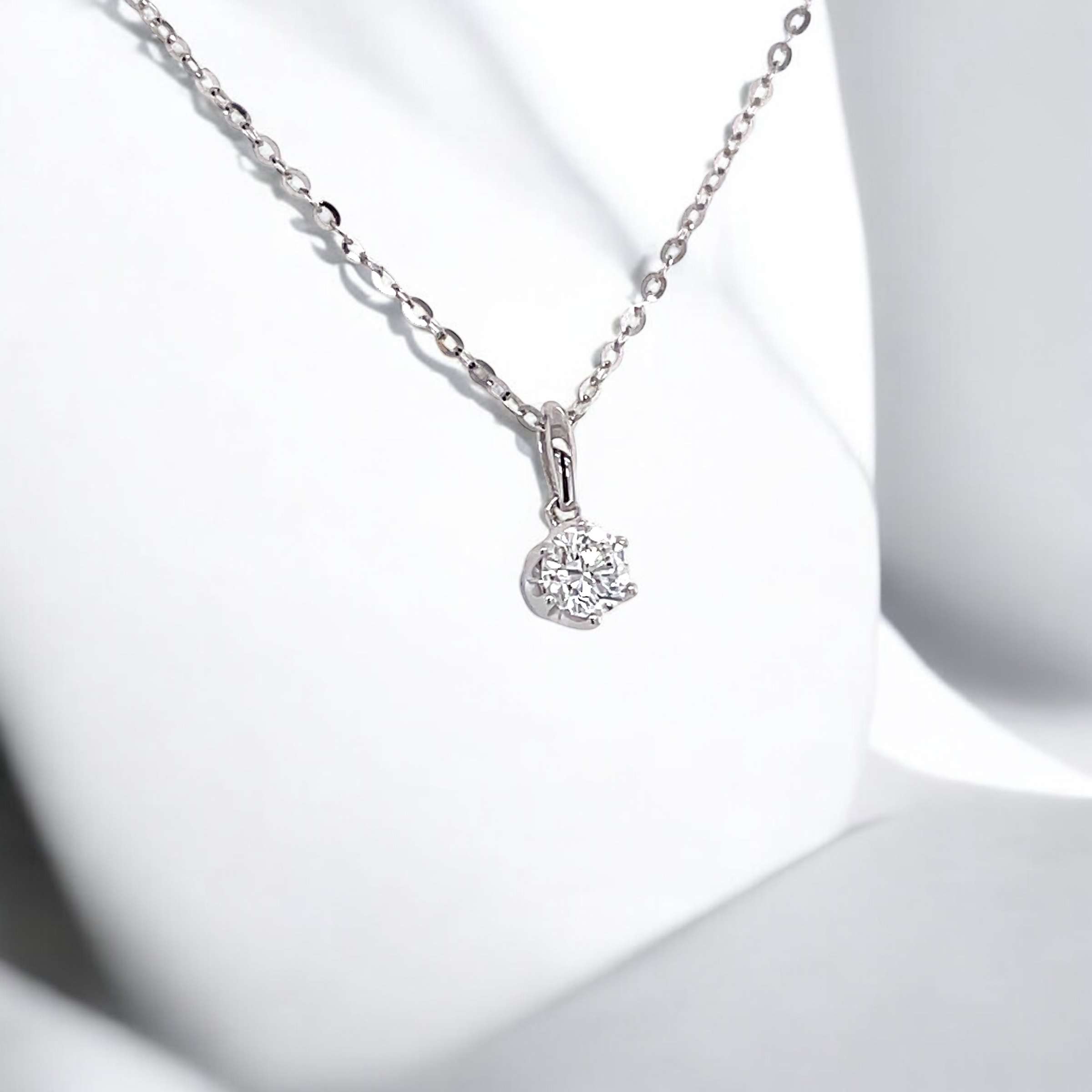 Single Bail Six Prong Solitaire Pendant TW. 0.3ct HC193(4.5)