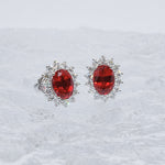 Lab Grown Gemstone & Diamond Diana Halo Earrings HP-893-E