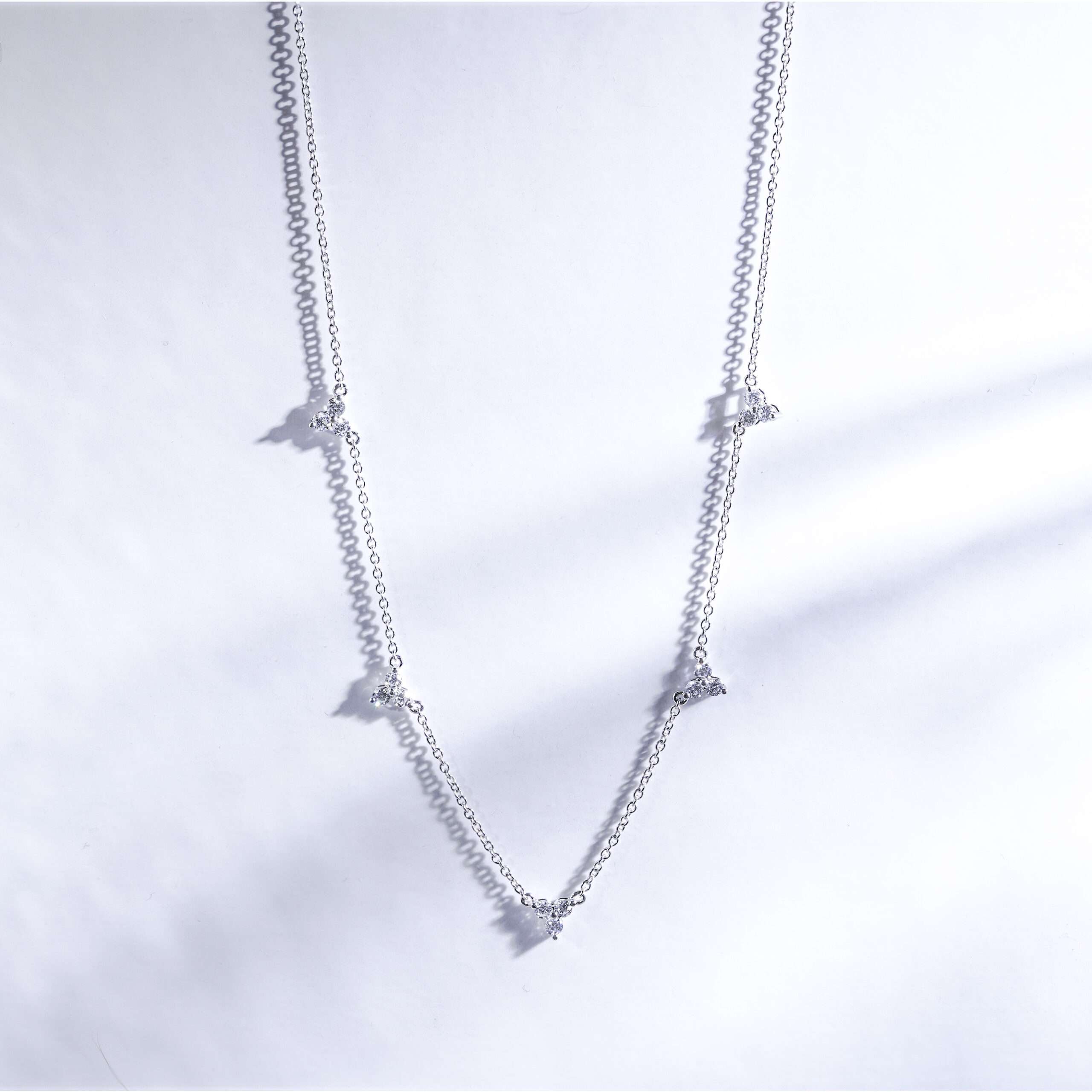 Five Station Flower Lab Grown Diamond Necklace FDN2137