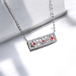 Floral Lab Grown Pink Diamond Bar Necklace FDP2268