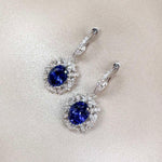 Marquise Cut Halo Oval Shaped Lab Grown Gemstone Drop Earrings JP-0104(E) - Pre Order