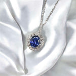 Marquise Cut Halo Oval Shaped Lab Grown Gemstone Pendant Necklace JP-0104(P)