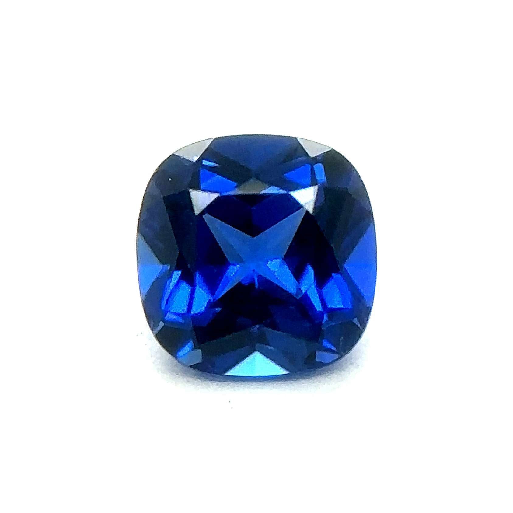 Japan Lab Gem Cushion Royal Blue Sapphire