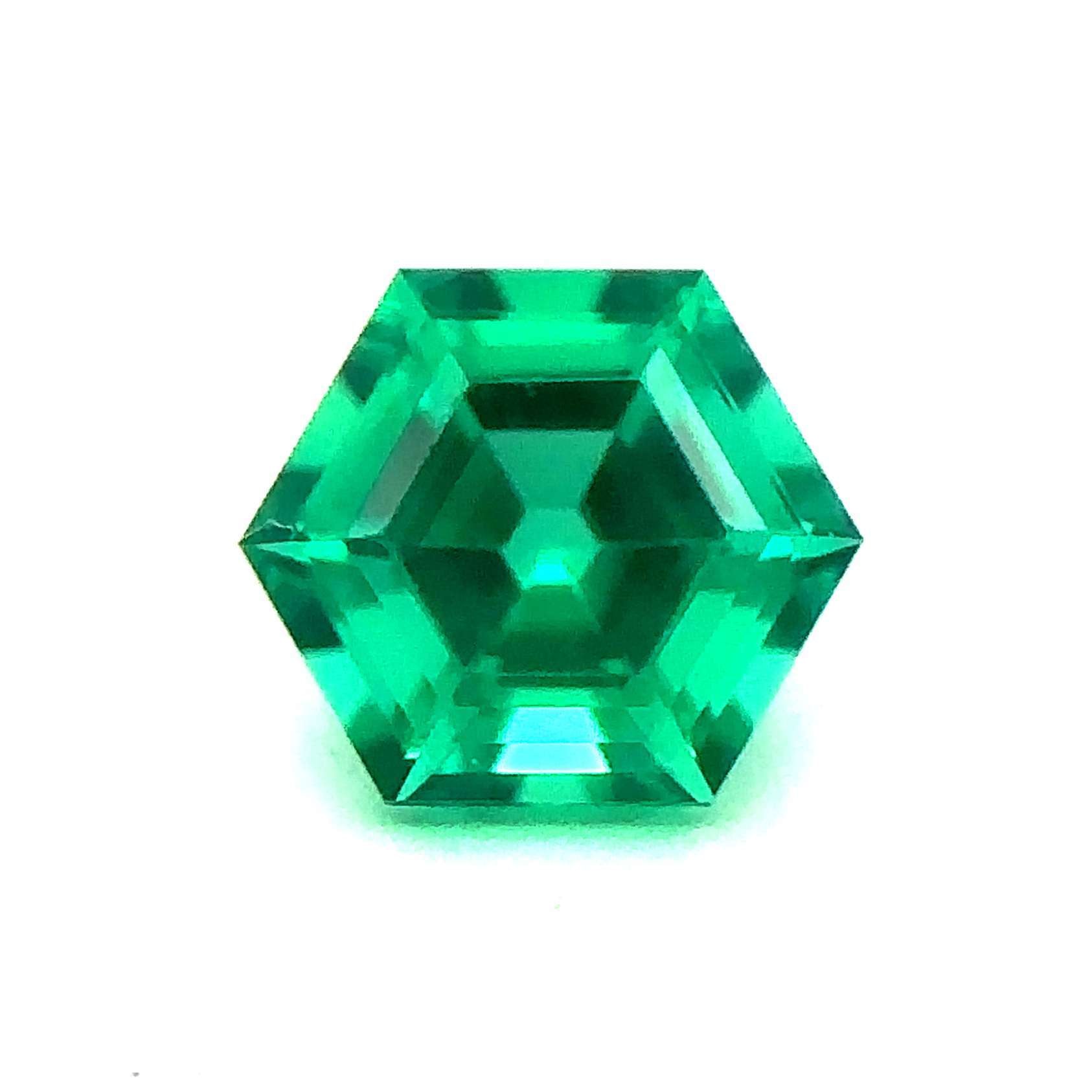 Japan Lab Gem Hexagon Light Colombian Emerald