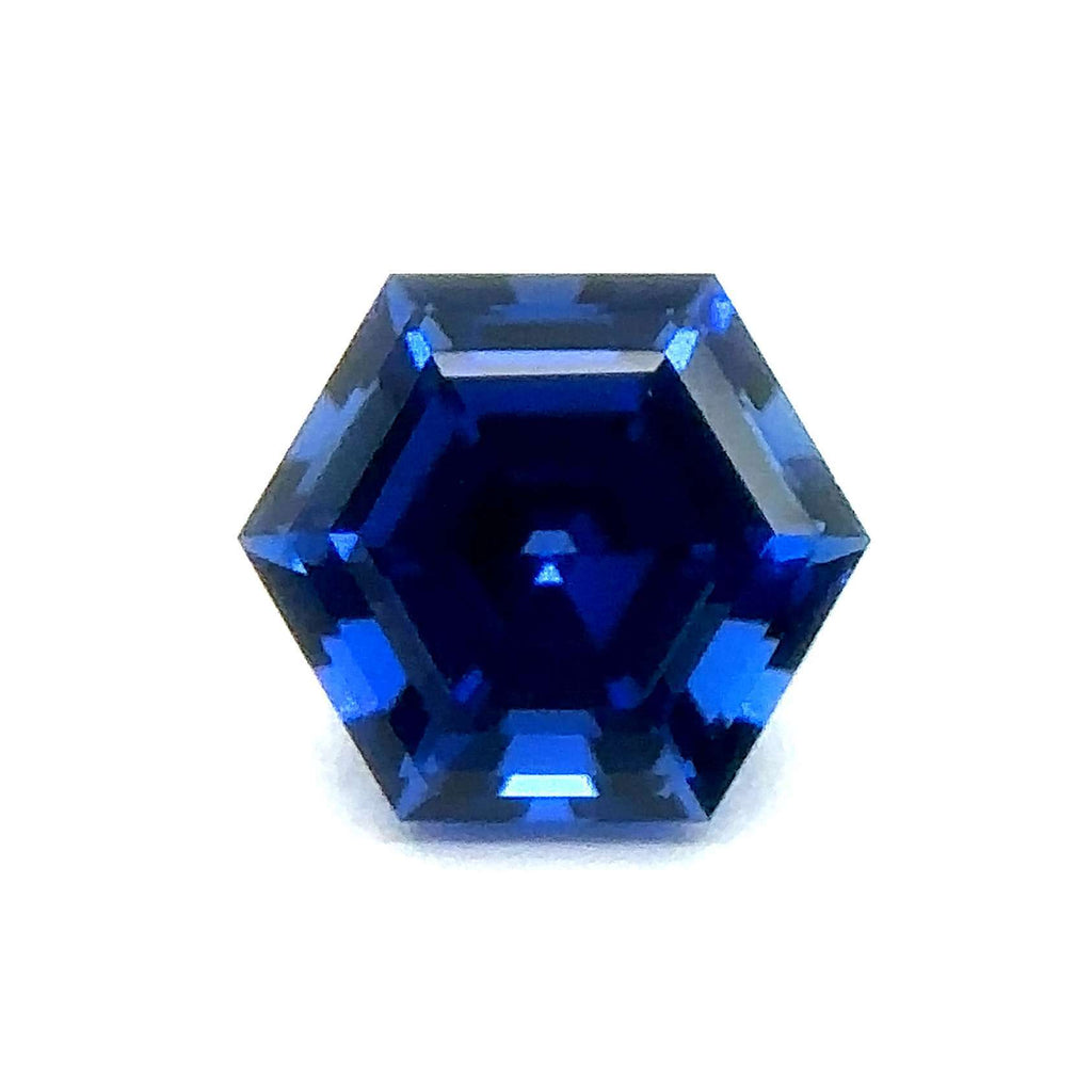 Japan Lab Gem Hexagon Royal Blue Sapphire