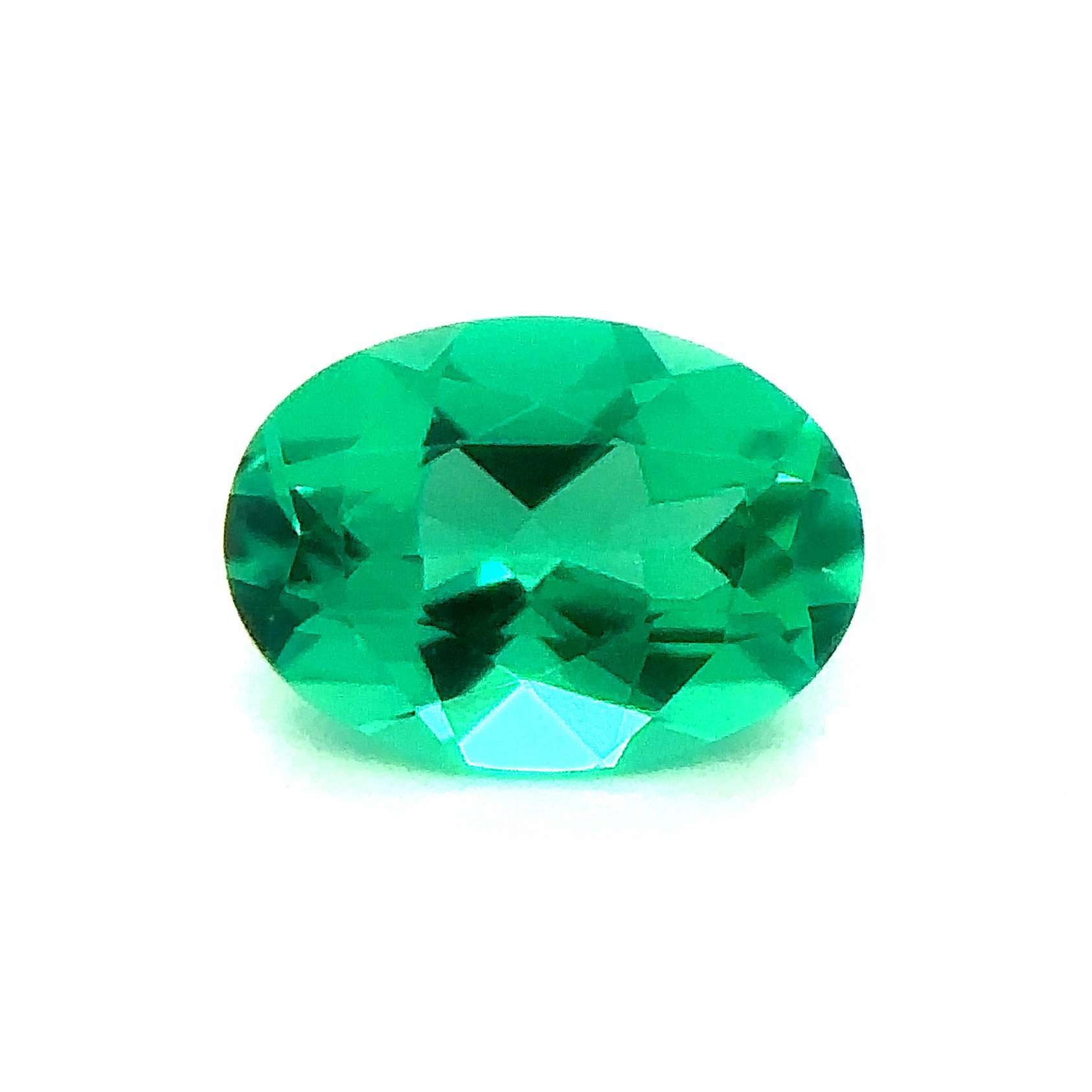 Japan Lab Gem Oval Light Colombian Emerald