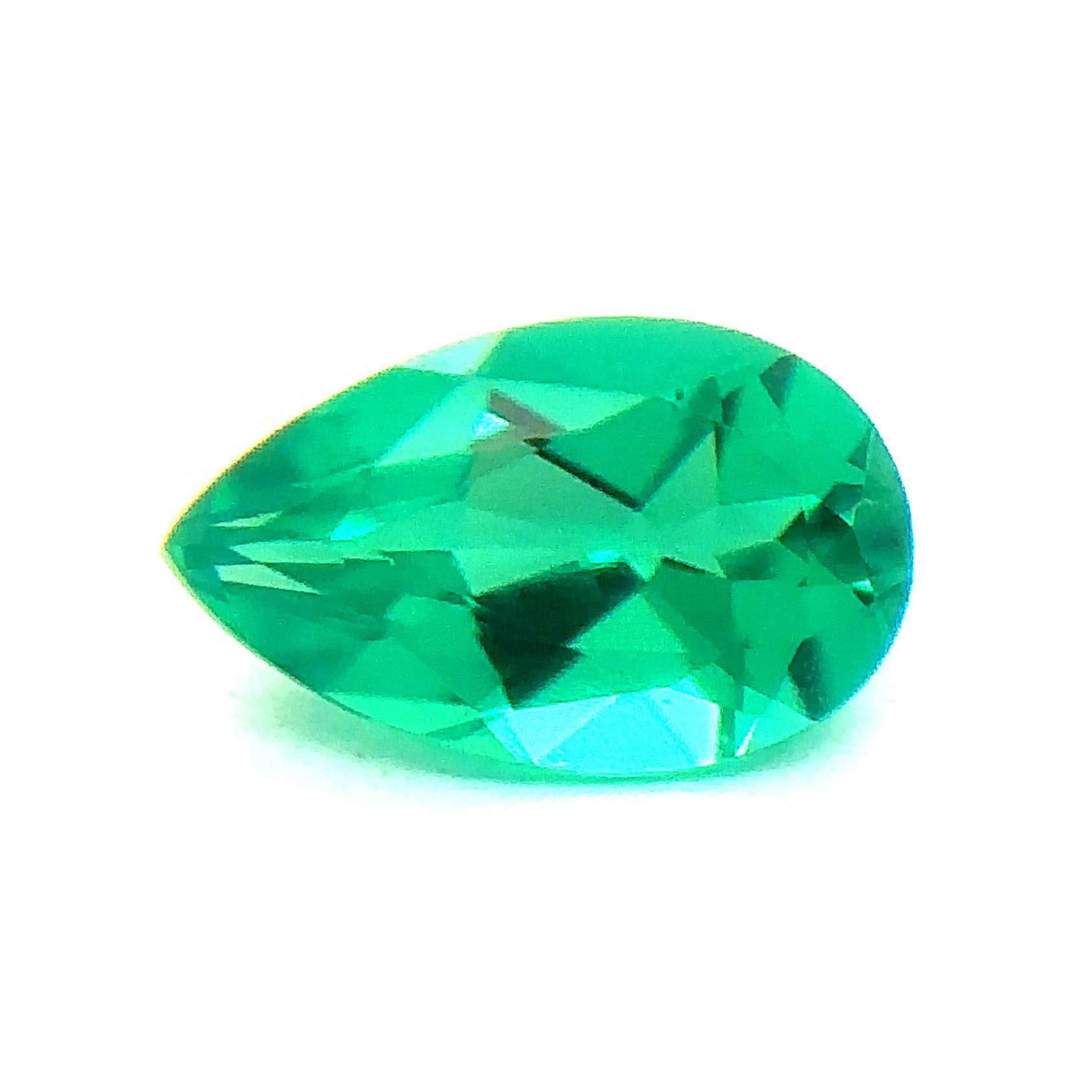 Japan Lab Gem Pear Light Colombian Emerald