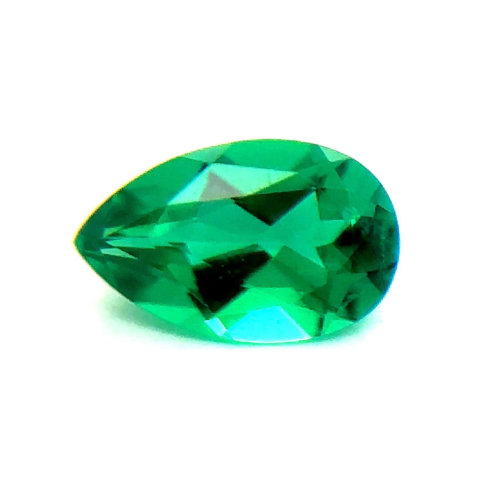Japan Lab Gem Pear Medium Colombian Emerald