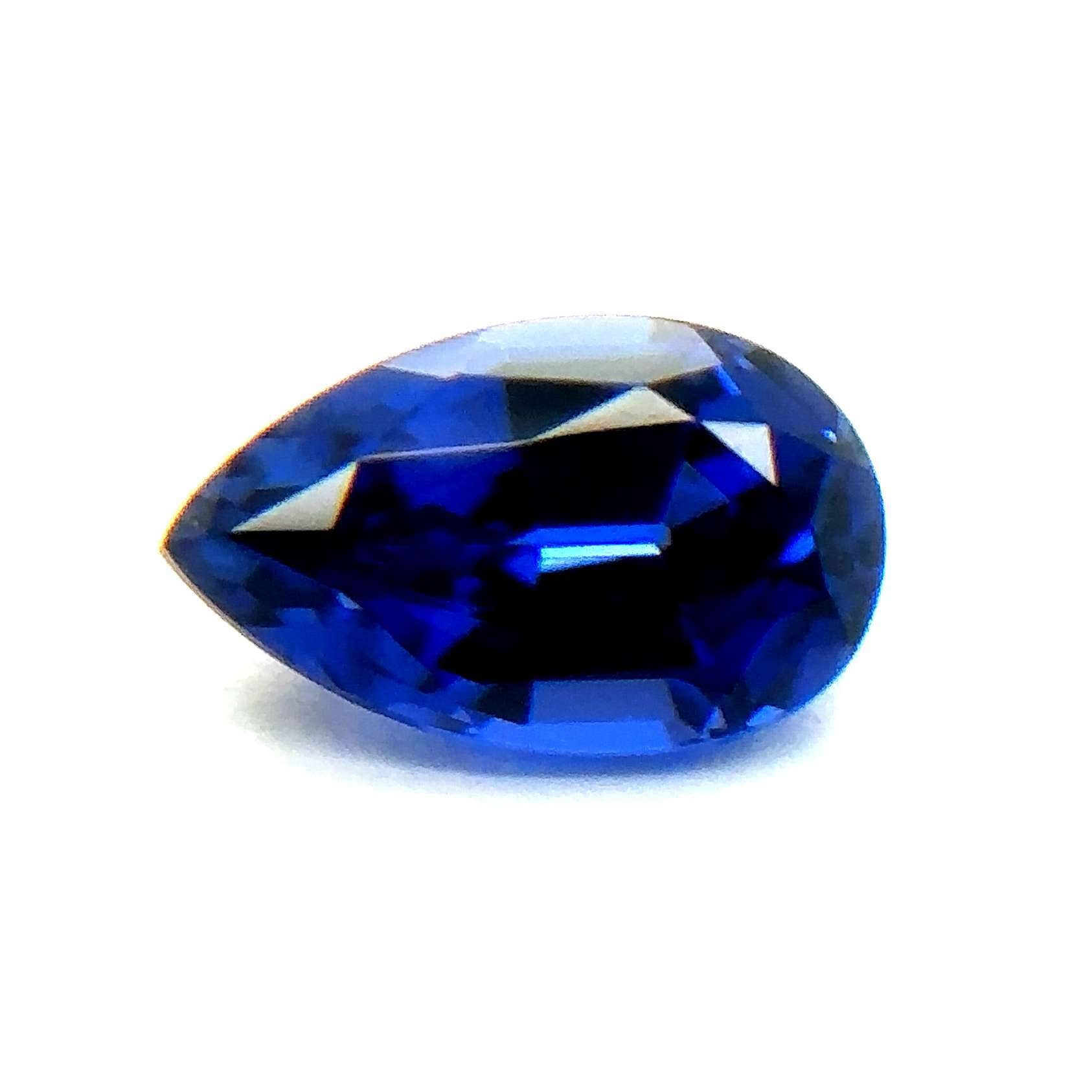Japan Lab Gem Pear Royal Blue Sapphire