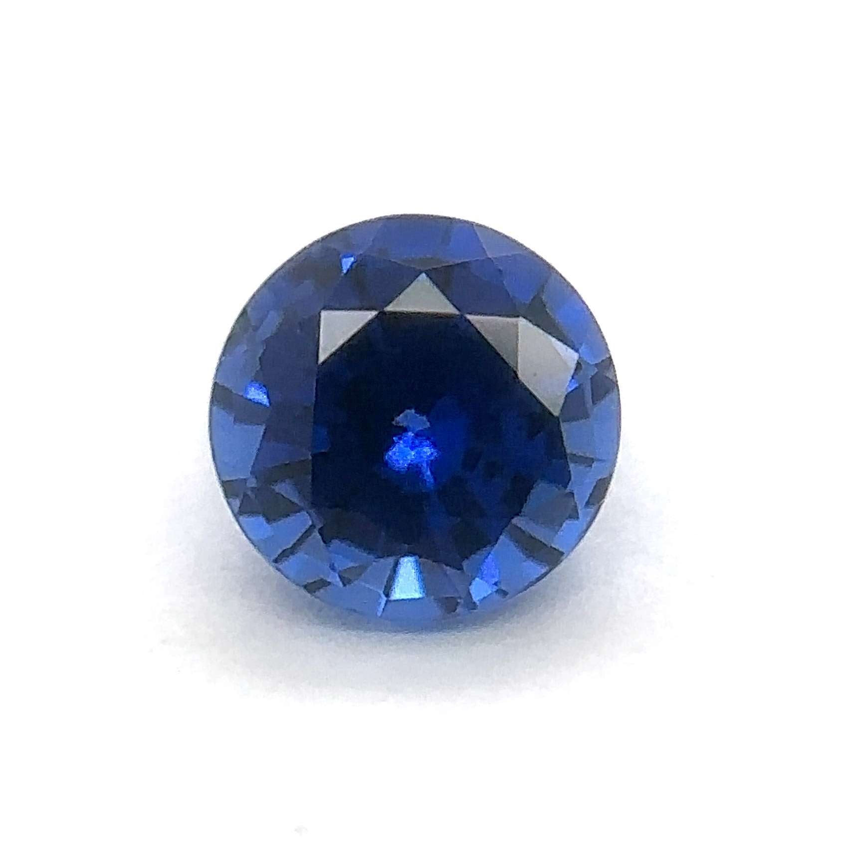 Japan Lab Gem Round Royal Blue Sapphire