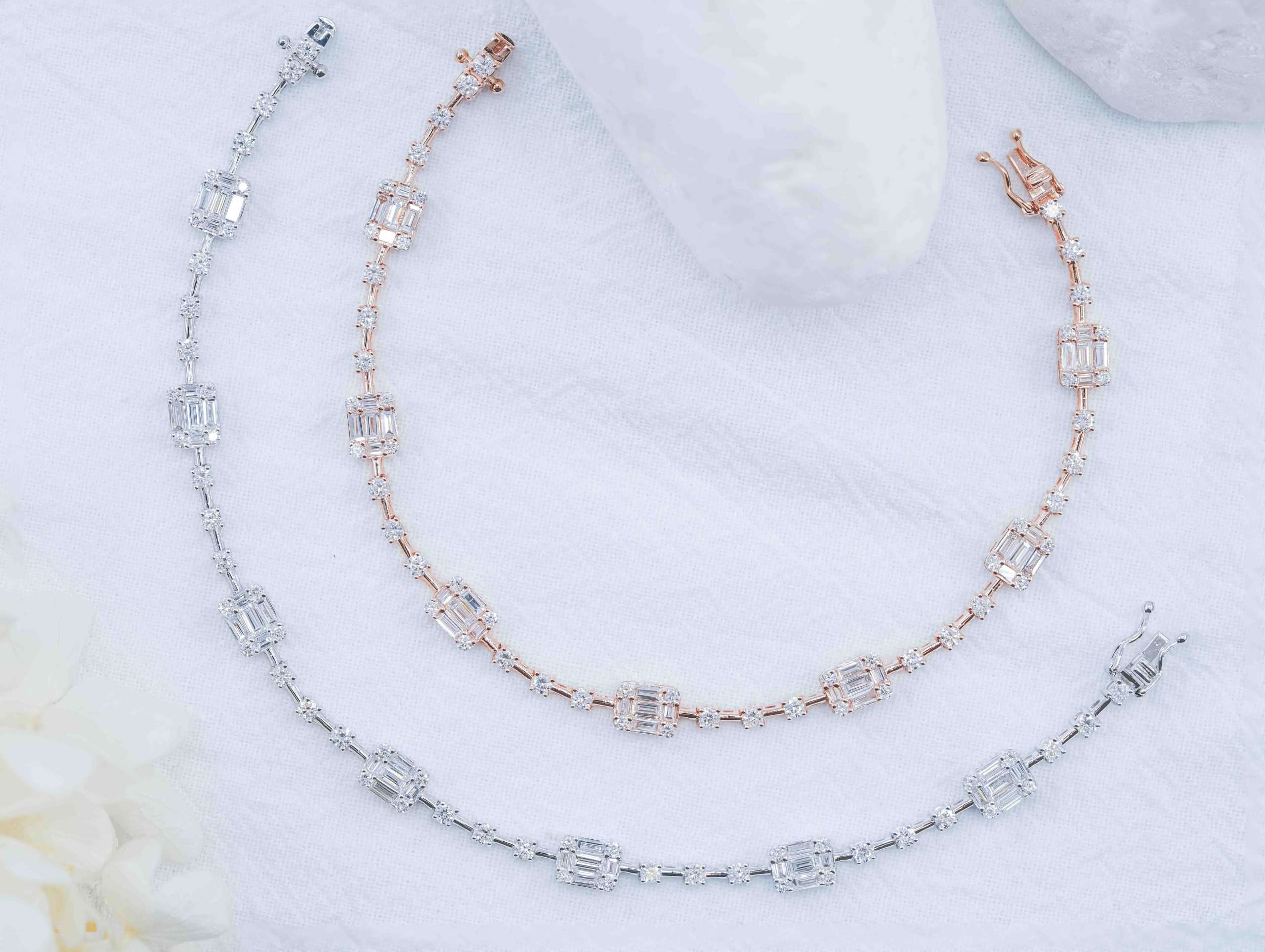 Baguette and Round Cut Lab Grown Diamond Bracelet LT4-BS1