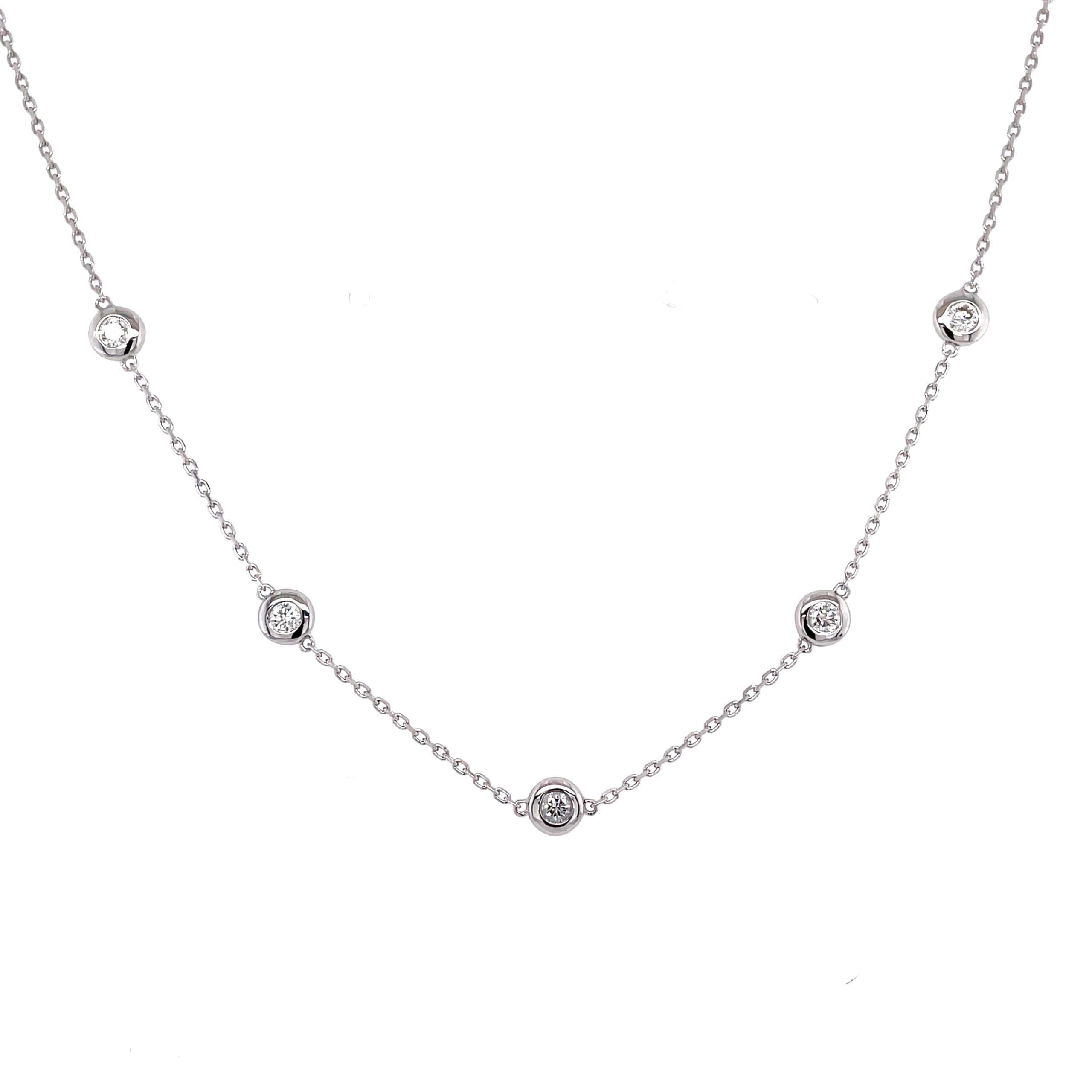 Bezel Strand Necklace MC043(2.5)-17 (Pre Order)