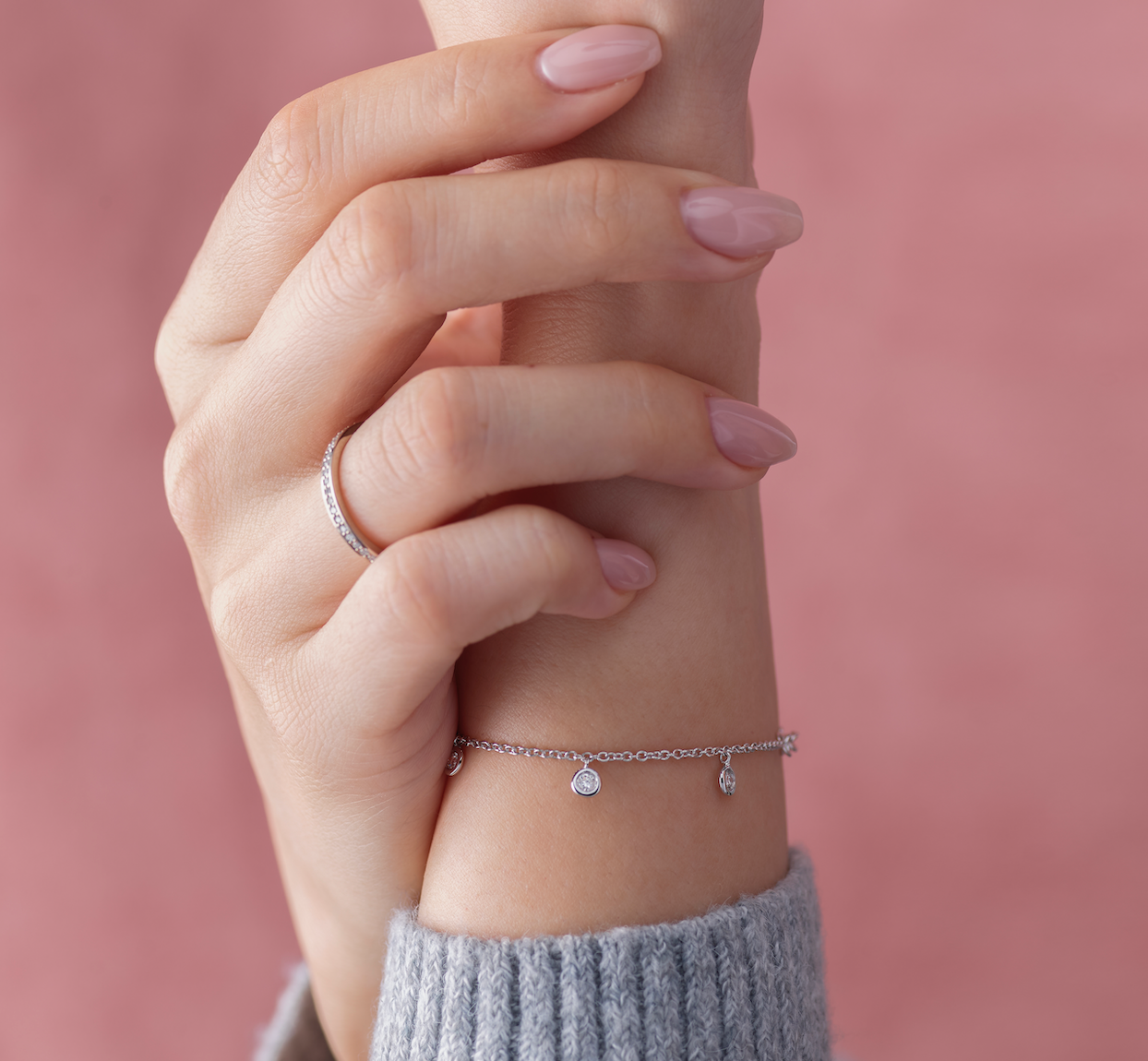 Bezel Strand Bracelet MC043(2.3)-B-6.5 (Pre Order)