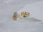 Oval Shaped Gemstone Chain Link Ring MR816847