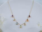 Rainbow Trapezoid Gemstones Station Necklace N811053 (PRE-ORDER)