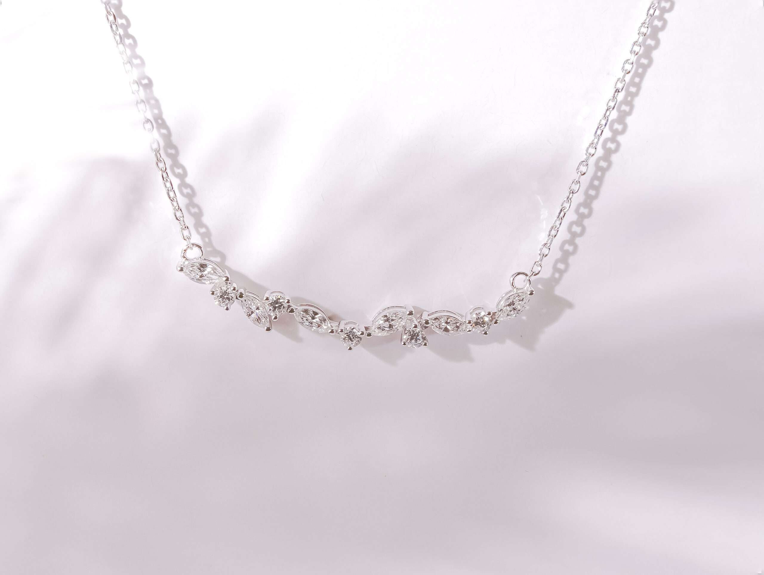 Marquise and Round Bar Necklace HP243-17