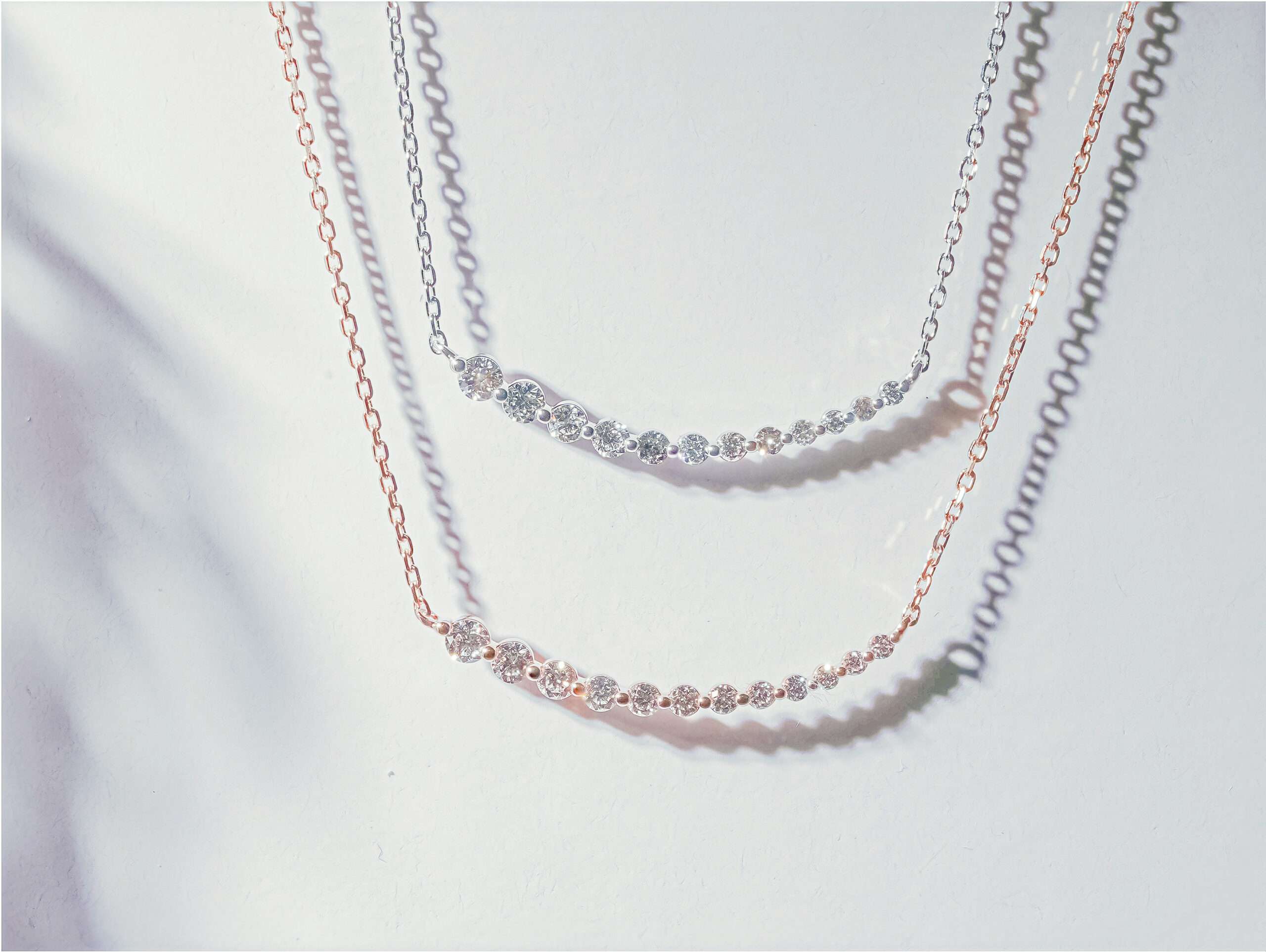 Graduated Lab Grown Diamond Bar Necklace YN343-17