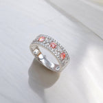 Floral Lab Grown Pink Diamond Band Ring FDR2613