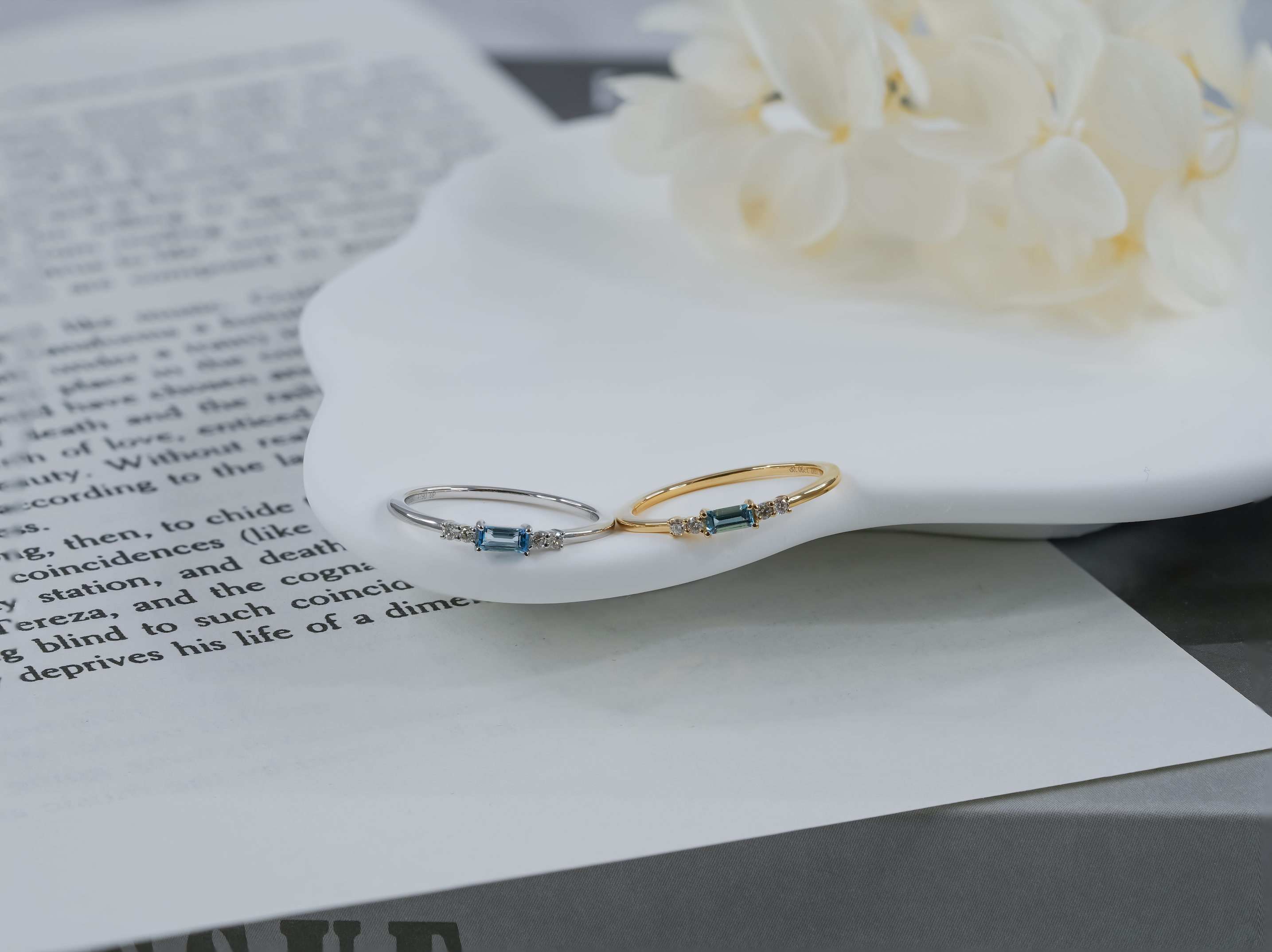 Mini Baguette Gemstone Stackable Ring R810028